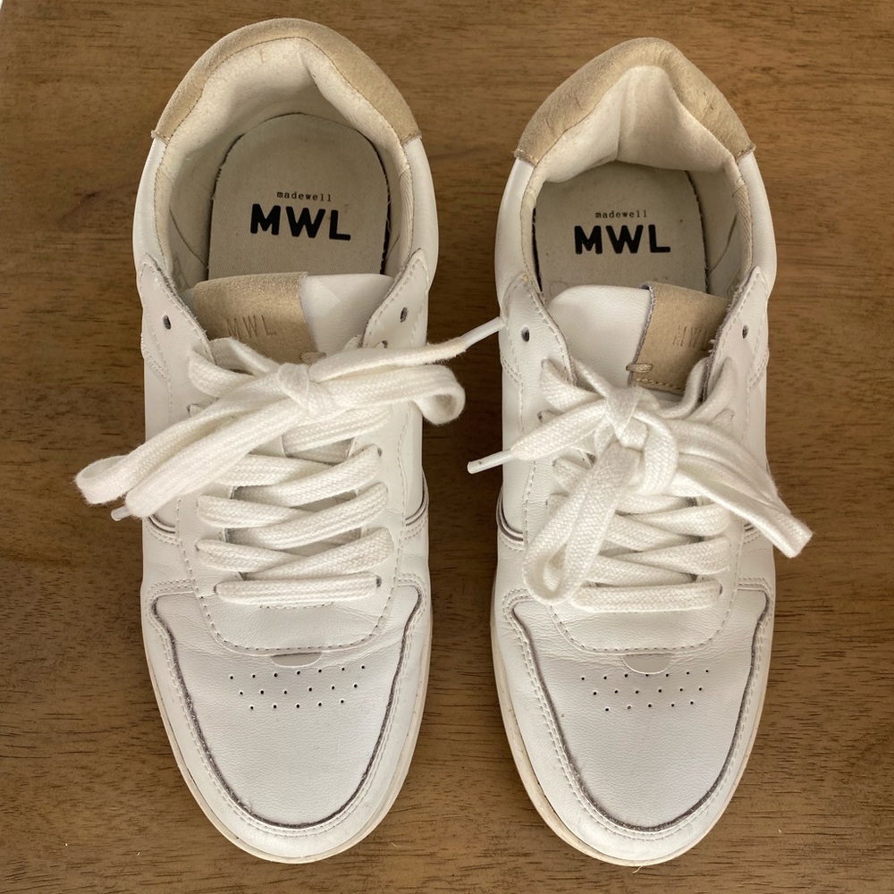 Madewell Court Sneakers in white leather